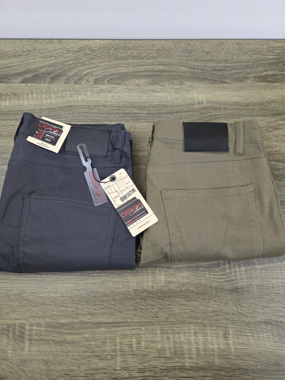 Denim Culture Chino Pants Men's 32x30 Gray Green Stretch Lot of 2 Preppy NEW